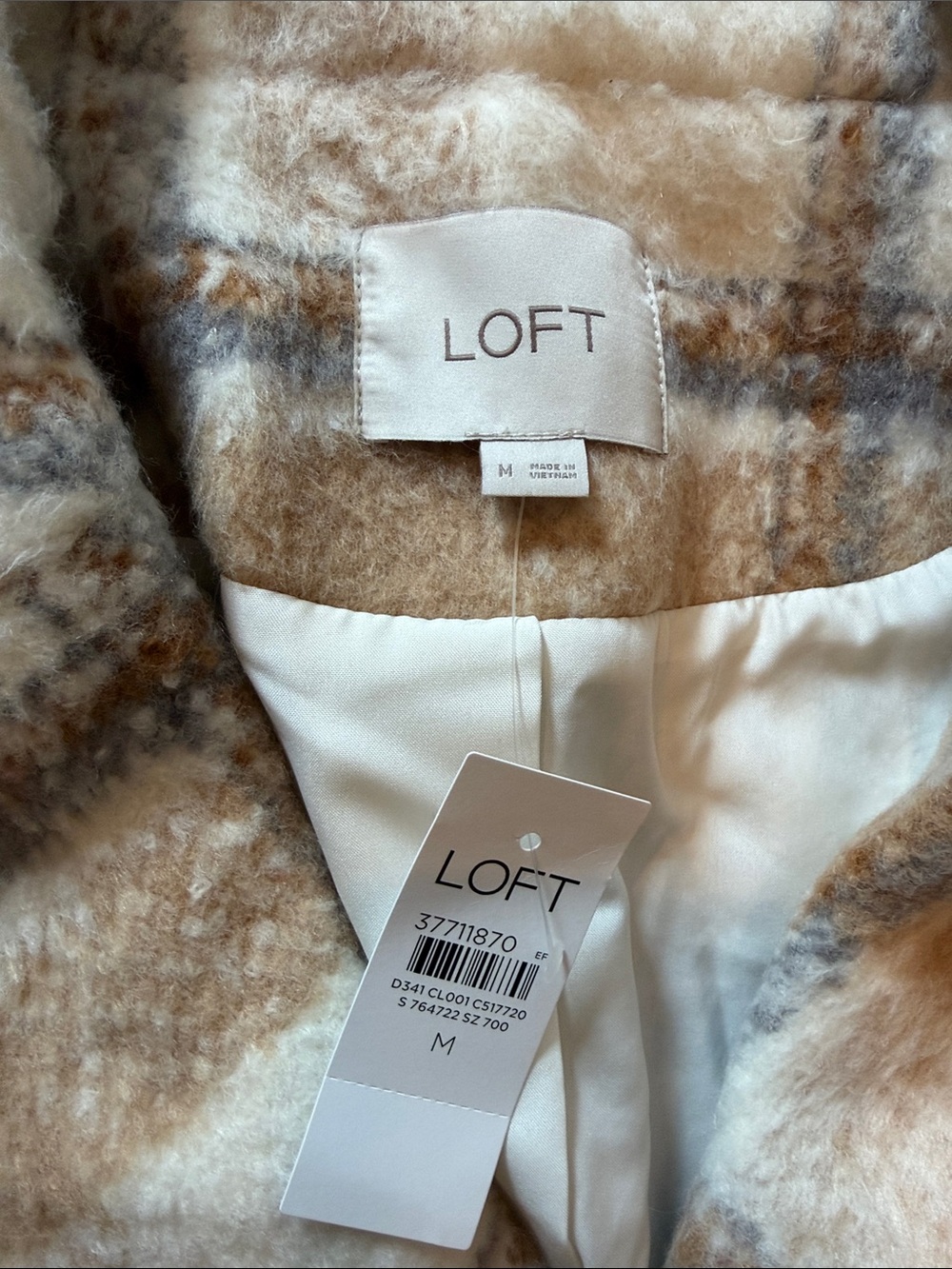 LOFT Plaid Longline Peacoat - Picture 3 of 5